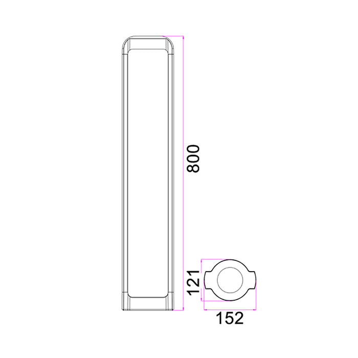 Buy Bollard Lights Australia SEKER Exterior LED Bollard Light Dark Grey 13W 3000K IP65 800mm - SEKER3