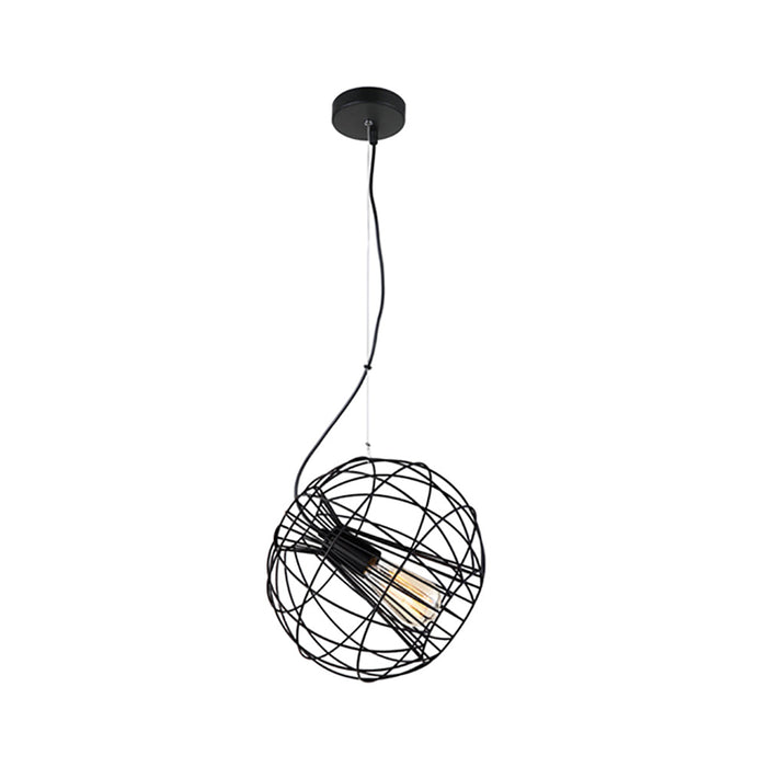 Buy Pendant Lights Australia SENTINEL Modern Round Cage 1 Light Pendant Black - SENTINEL1