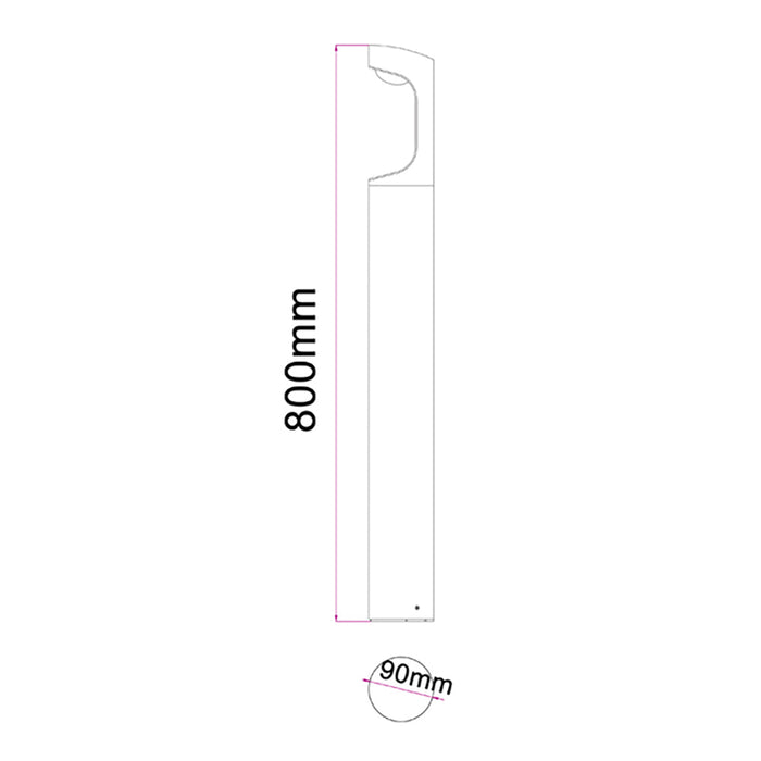 Buy Bollard Lights Australia SETH Exterior LED Bollard Light Black 9W 3000K IP54 800mm - SETH4