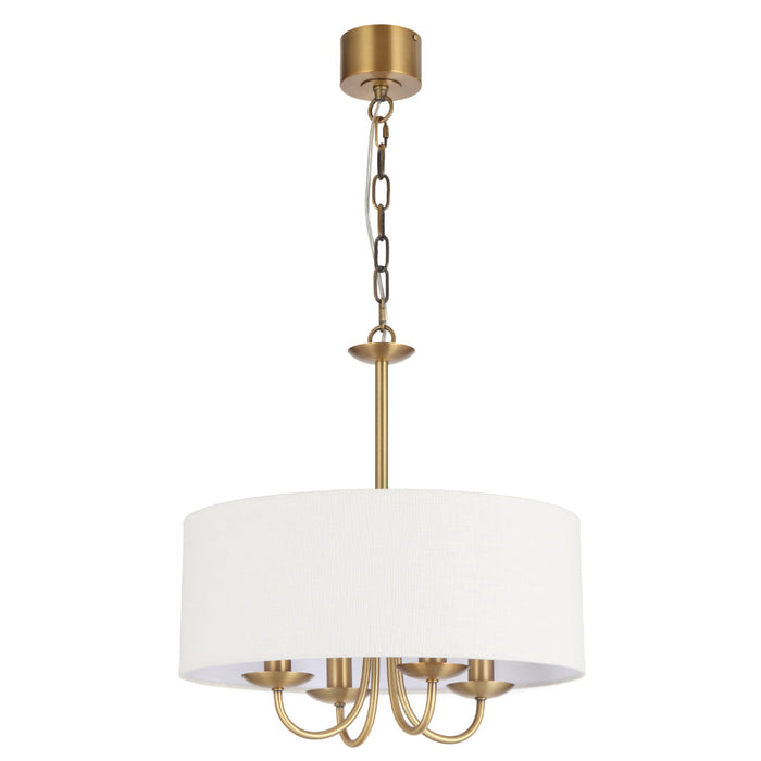 Shiorn 4 Light Pendant Light Brass & Ivory - SHIRON PE4-BRSIV