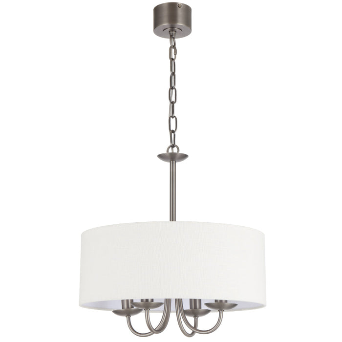 Shiorn 4 Light Pendant Light Nickel & Ivory - SHIRON PE4-NKIV