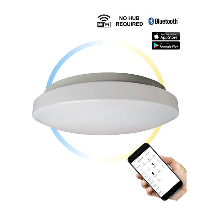 Buy Smart LED Oysters Australia Smart LED Dimmable 18W Round Tri-CCT Oyster Light - SMTOYS1