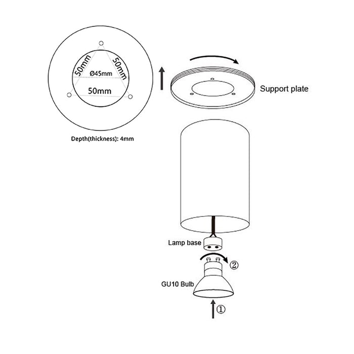 Buy Surface Mounted Downlights Australia SURFACE GU10 Round Surface Mounted Fixed Downlight Pink - SURFACE19