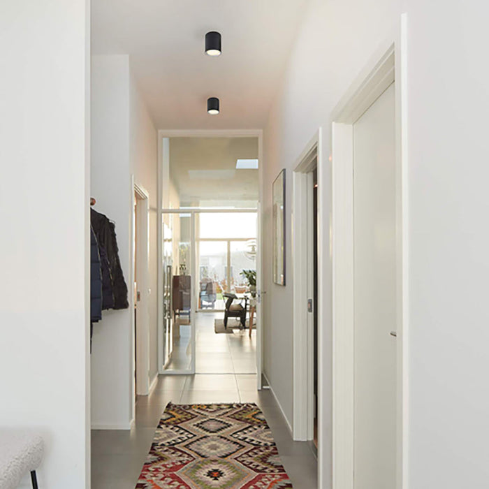 Buy Surface Mounted Downlights Australia SURFACE GU10 Round Surface Mounted Fixed Downlight Black With Silver Diffuser - SURFACE18A