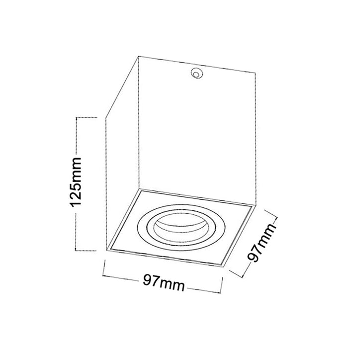 Buy Surface Mounted Downlights Australia SURFACE GU10 Square Surface Mounted Gimbal Downlight Black - SURFACE25