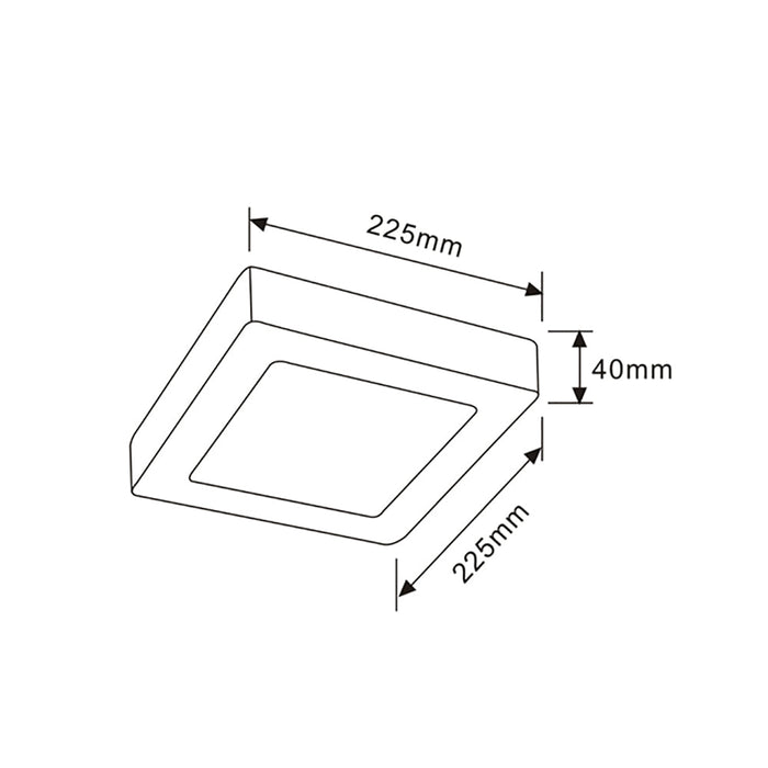 Buy Surface Mounted Downlights Australia SURFACE LED Dimmable Surface Mounted Downlight Square 18W 3000K - SURFACE9D