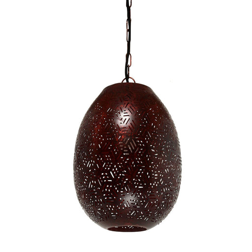 Buy Pendant Lights Australia Sigma Small 1 Light Perforated Pod Pendant - Bronze - ZAF12073