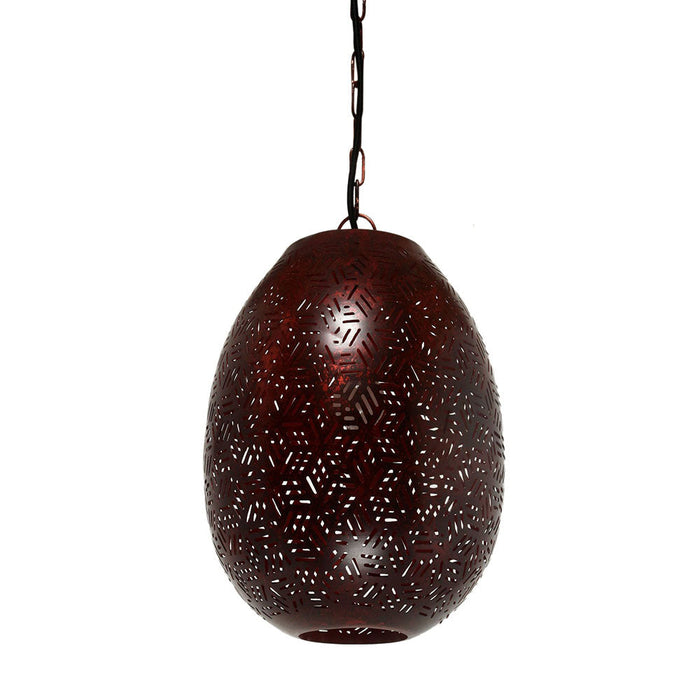 Buy Pendant Lights Australia Sigma Small 1 Light Perforated Pod Pendant - Bronze - ZAF12073