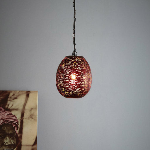Buy Pendant Lights Australia Sigma Small 1 Light Perforated Pod Pendant - Bronze - ZAF12073