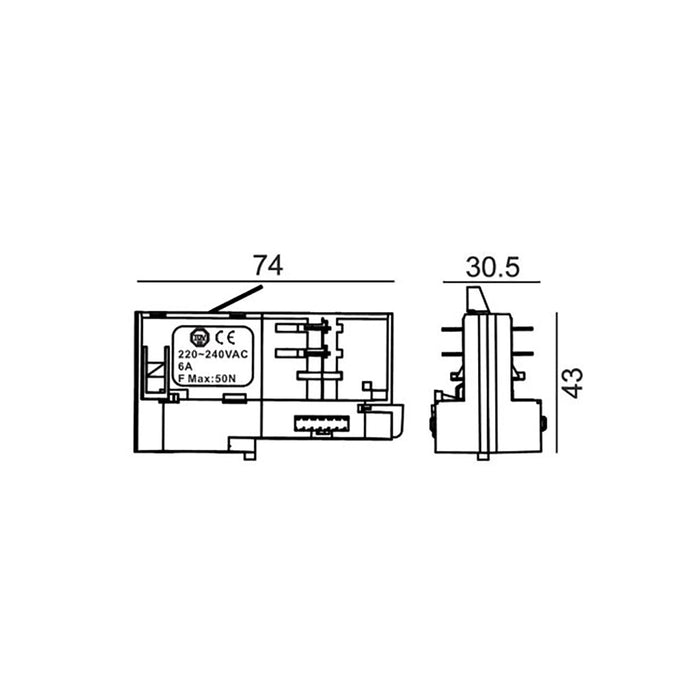 Buy Three Circuit Tracks & Accessories Australia Track 3 Circuit 4 Wire Pendant Adaptor Small Hold Weight White - TRK3WHADAP4