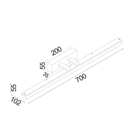 Buy Bathroom Vanity Lights Australia Vanitas Bathroom Vanity Light W700mm White Aluminium 3CCT - VANITAS1L