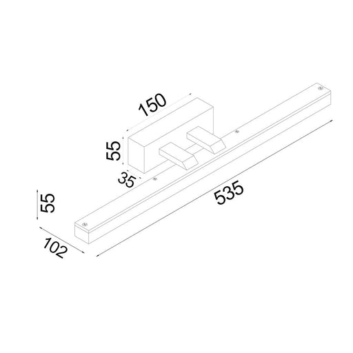 Buy Bathroom Vanity Lights Australia Vanitas Bathroom Vanity Light W535mm Chrome Aluminium 3CCT - VANITAS3M