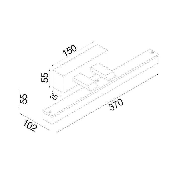 Buy Bathroom Vanity Lights Australia Vanitas Bathroom Vanity Light W370mm White Aluminium 3CCT - VANITAS1S