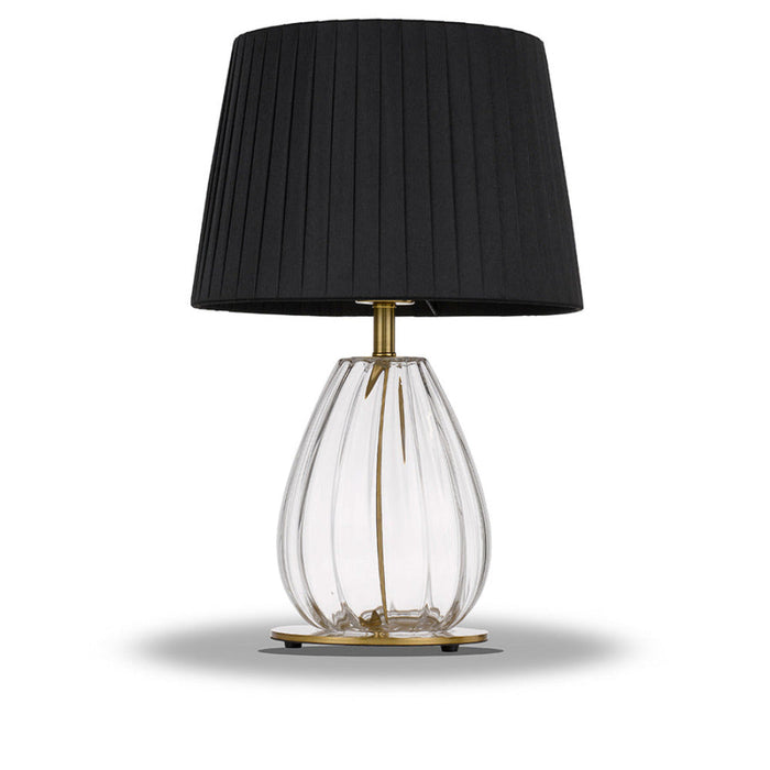 Buy Table Lamps Australia Veana 1 Light Table Lamp Clear, Black & Antique Gold - VEANA TL-AGCLBK