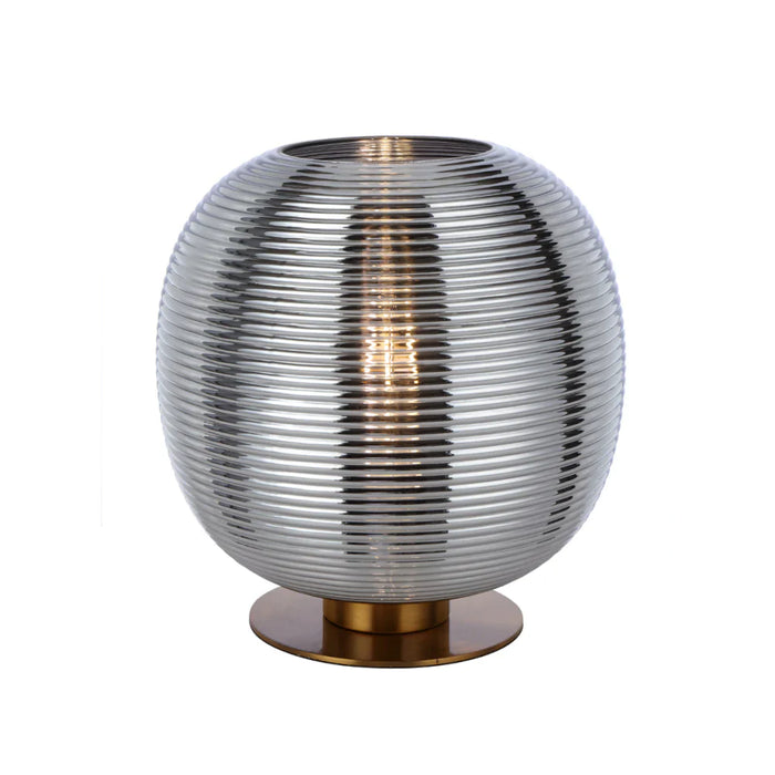 Buy Table Lamps Australia Viken Round Table Lamp Antique Gold Iron Chrome Glass - VIKEN TL-AGCH