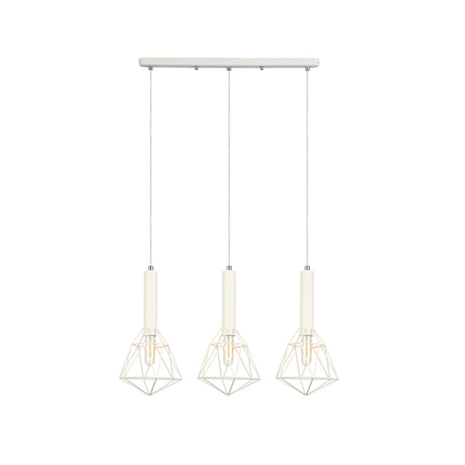 Buy Island Pendant Lights Australia WHITEBAND White Iron Cage 3 Light Bar Pendant - WHITEBAND1X3