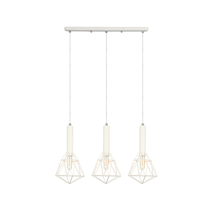 Buy Island Pendant Lights Australia WHITEBAND White Iron Cage 3 Light Bar Pendant - WHITEBAND1X3
