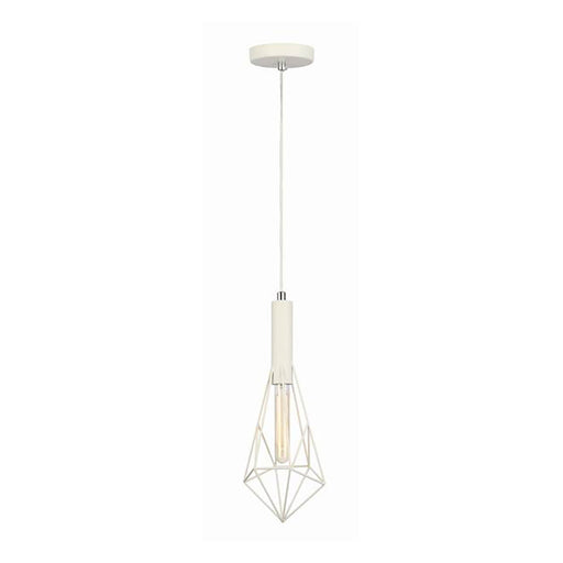 Buy Pendant Lights Australia WHITEBAND White Iron Cage 1 Light Diamond Cage Pendant - WHITEBAND5