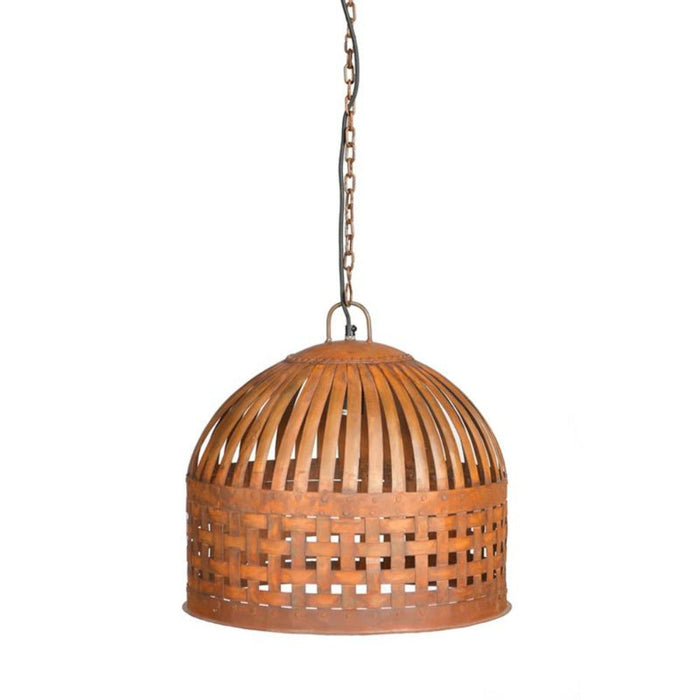 Buy Pendant Lights Australia Esch 1 Light Woven Iron Strips Medium Pendant Rust - ZAF10336RU