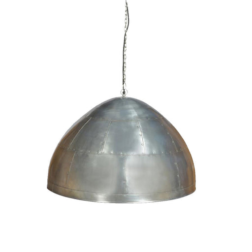Buy Pendant Lights Australia P51 Large 1 Light Iron Riveted Dome Pendant Zinc - ZAF11044ZC