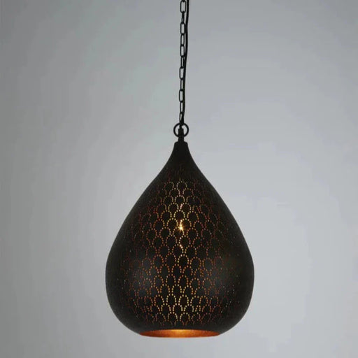 Buy Pendant Lights Australia Taipan Perforated Pendant Light Black Metal - ZAF11240