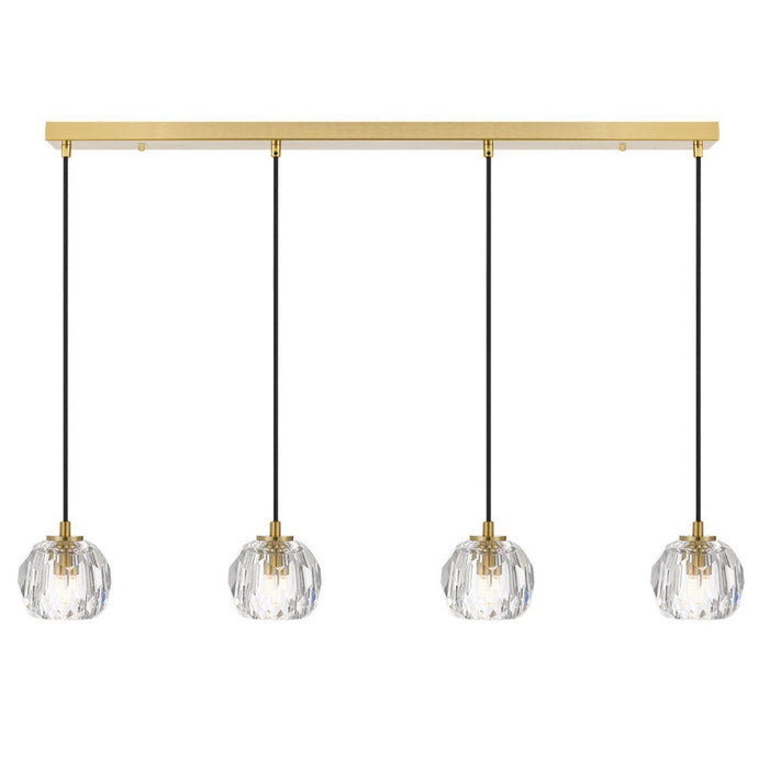 Buy Island Pendant Lights Australia Zaha 4 Light Island Pendant Antique Gold & Crystal - ZAHA PE04-AGCR