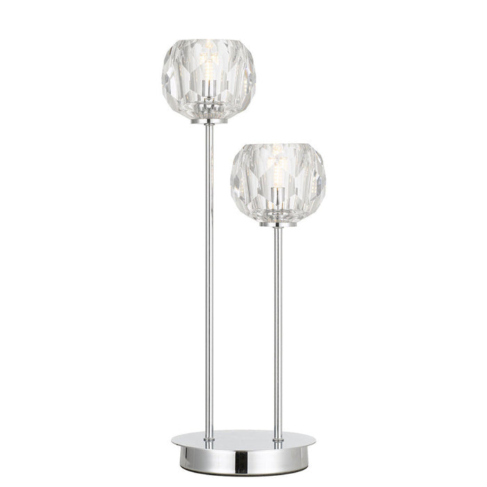 Buy Table Lamps Australia Zaha 2 Light Table Lamp Chrome & Crystal - ZAHA TL2-CHCR