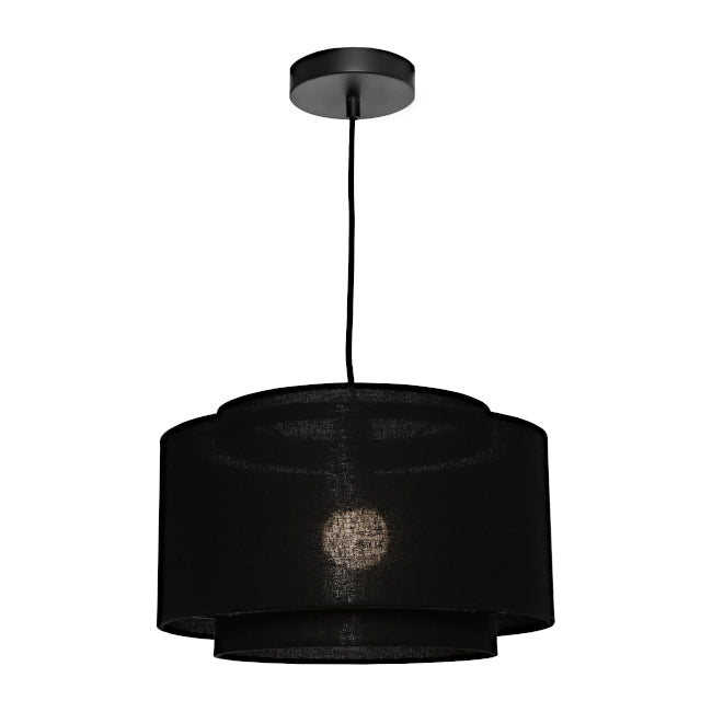 Buy Pendant Lights Australia Bern Pendant Light W350mm Black Shade - BERN1PMBLK