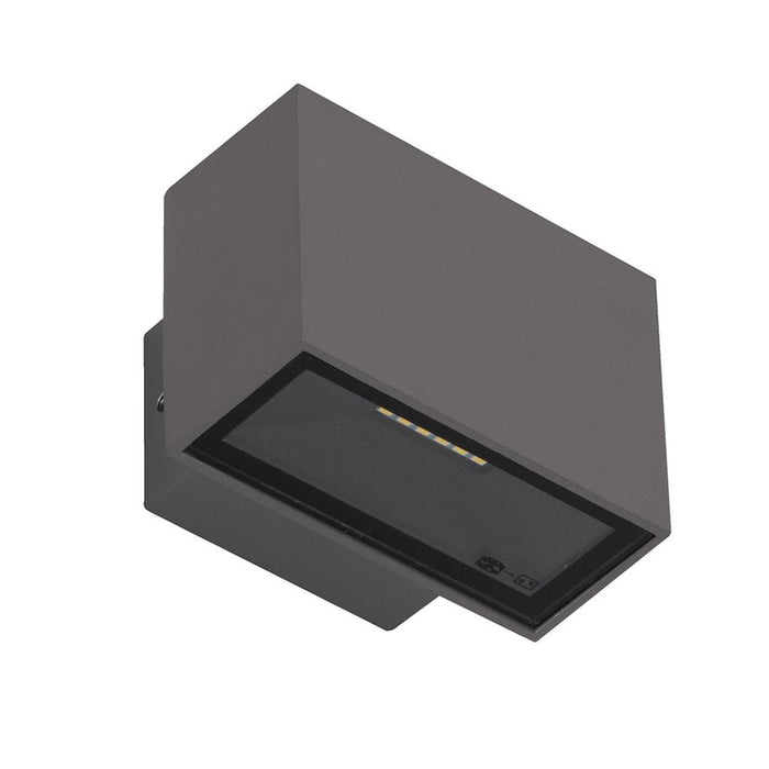 Buy Up / Down Wall Lights Australia Block Up & Down Wall 2 Lights 6W Dark Grey Aluminium 5000K - 19547