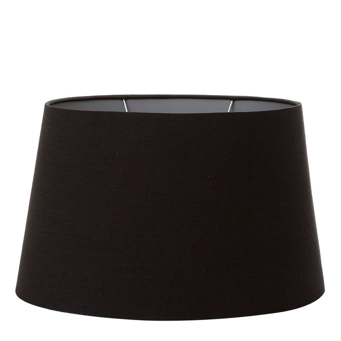 Buy Lamp Shades Australia XXL Oval Lamp Shade (20x12 x 16x10 x12 H ) - Black with Silver Lining - Linen Lamp Shade - ELSZOVAL20BLKSILEU