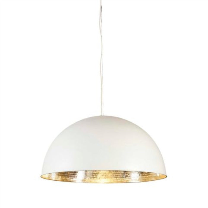 Buy Pendant Lights Australia Alfresco Dome 1 Light Pendant White Silver - ELAWDOMEWHTSIL