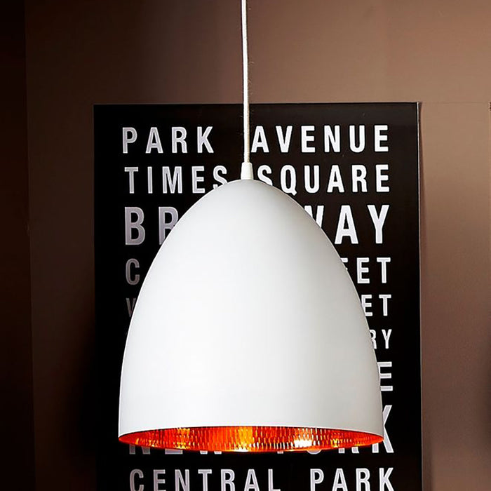 Buy Pendant Lights Australia Egg 1 Light Pendant White Copper - ELAWEGGWHTCOP