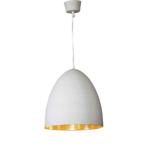Buy Pendant Lights Australia Egg 1 Light Pendant White Silver - ELAWEGGWHTSIL