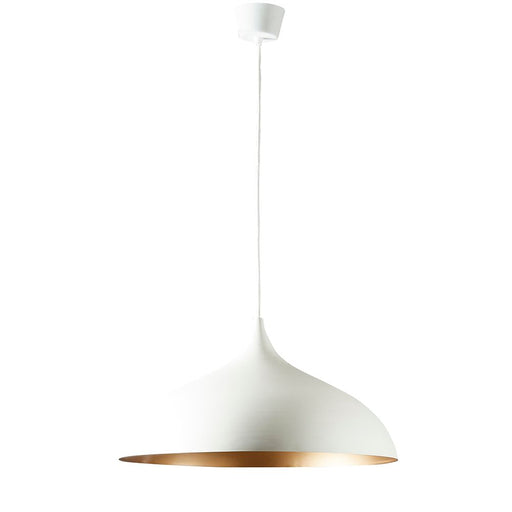 Buy Pendant Lights Australia MacMillan Large Oval Pendant White Brass Lining - ELASWGBT53W