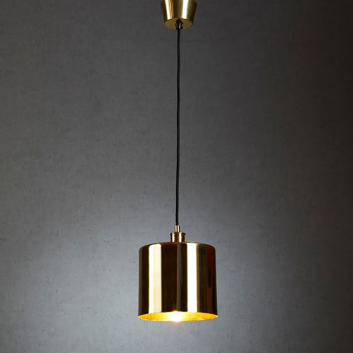 Buy Pendant Lights Australia Portofino Medium 1 Light Metal Drum Pendant Shiny Brass - ELPRTF23BRA