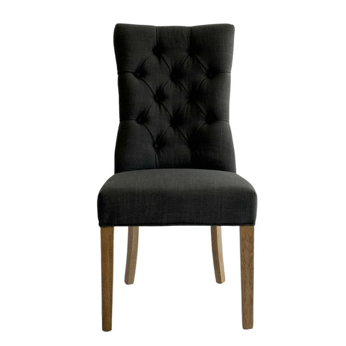 Diana Button Hamptons Dining Chair Grey - OWFC0031CH