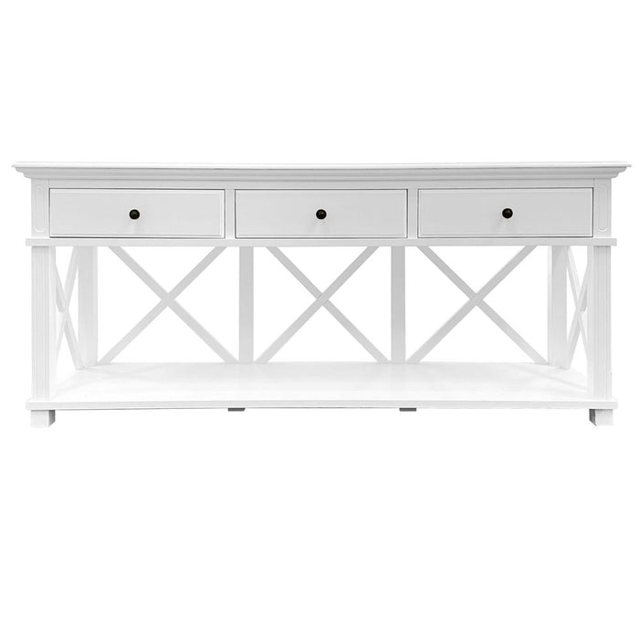 Sorrento Hamptons 3 Drawer Console Table White - OWFV0010