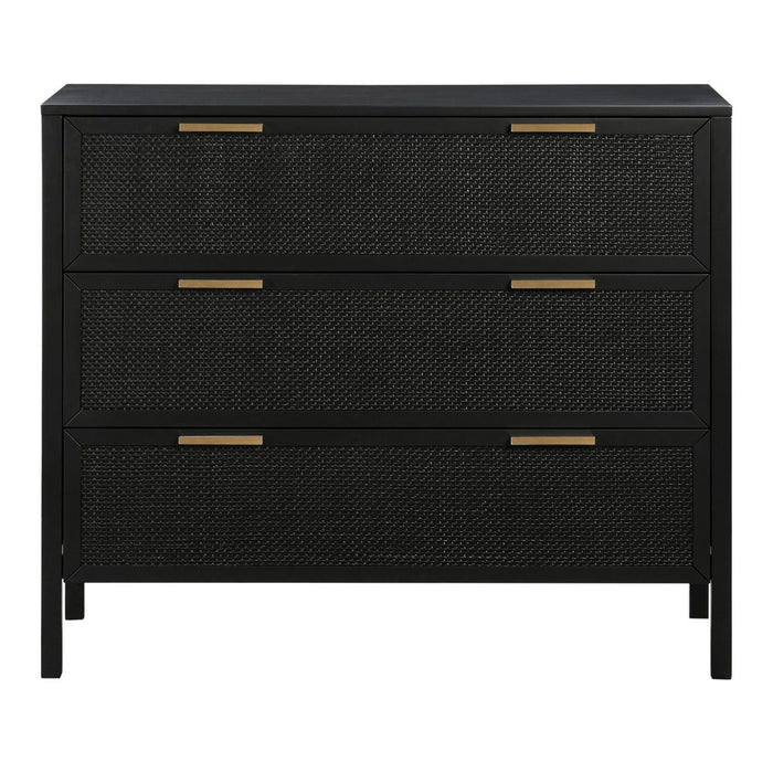 Santorini Hamptons 3 Drawer Black - OWUT0019B