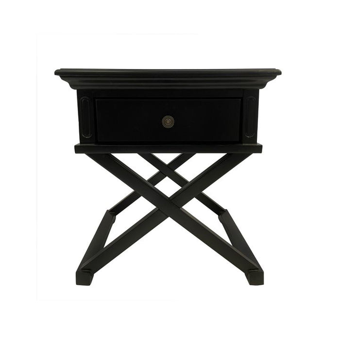 Sorrento Hamptons Side Table With Drawer Black - OWFV0015B