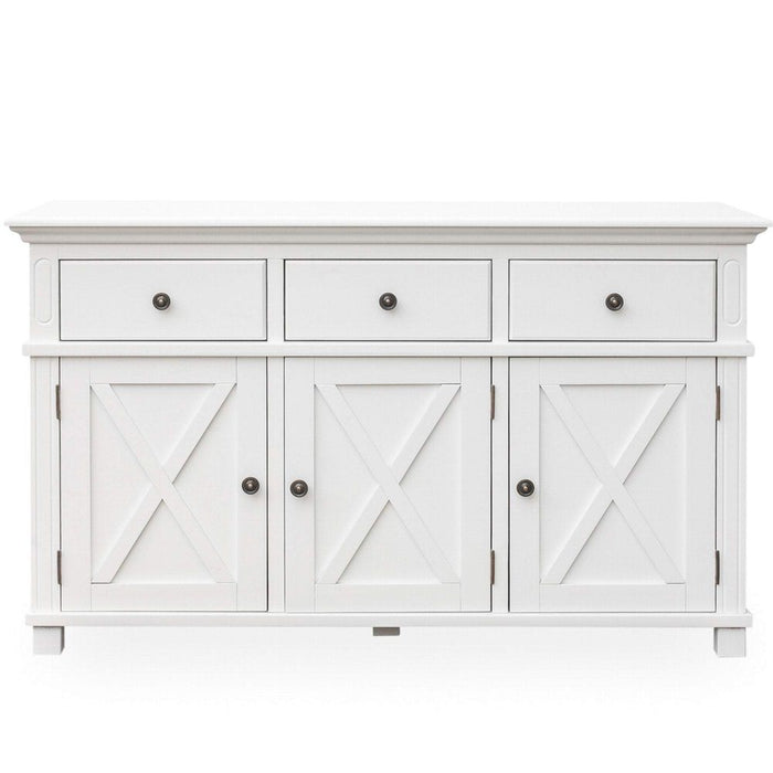 Sorrento 3 Door Hamptons Buffet White - OWFV0011