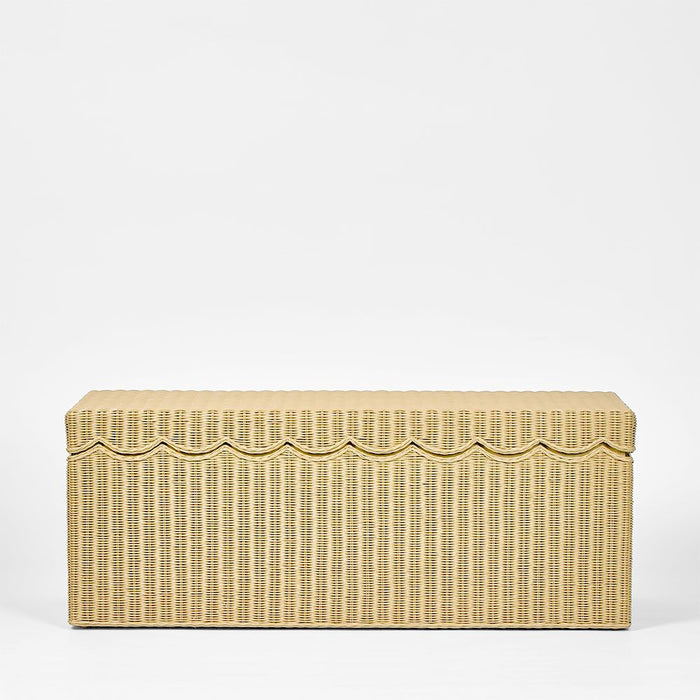 Belle Rattan Outdoor Under Cover Storage Bench Natural - FUR0140