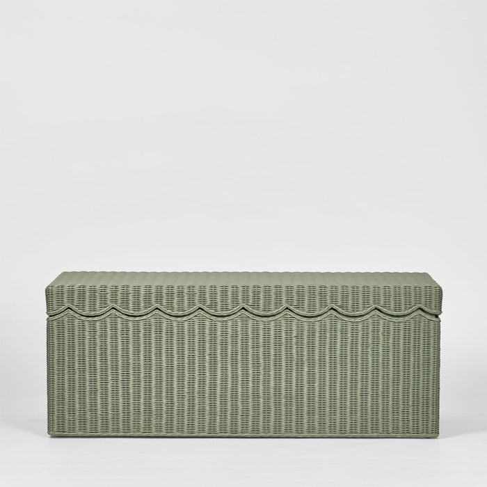 Belle Rattan Outdoor Under Cover Storage Bench Green - FUR0139