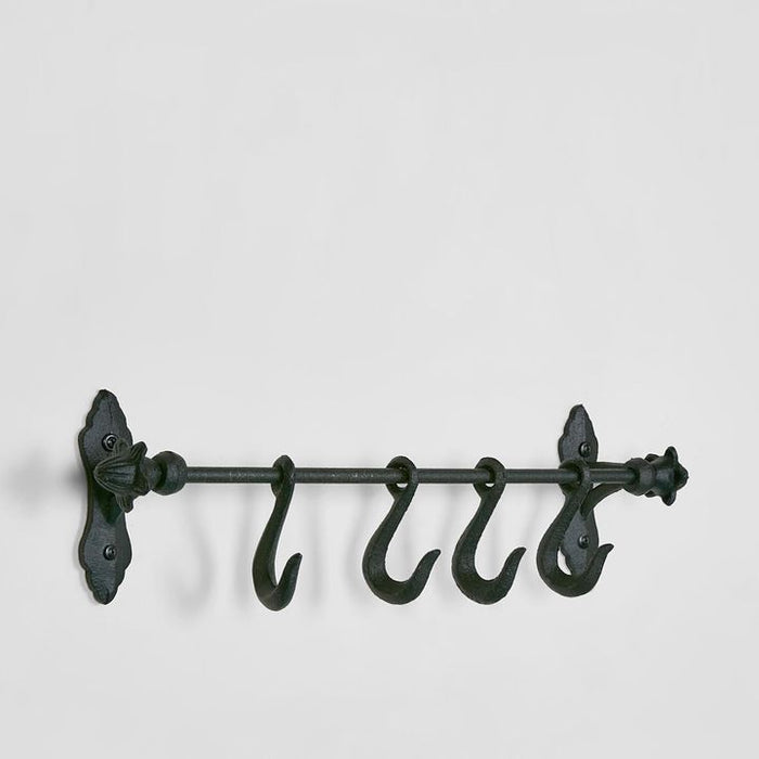 Provence Wall Rack With Black Hooks Natural - DA0253