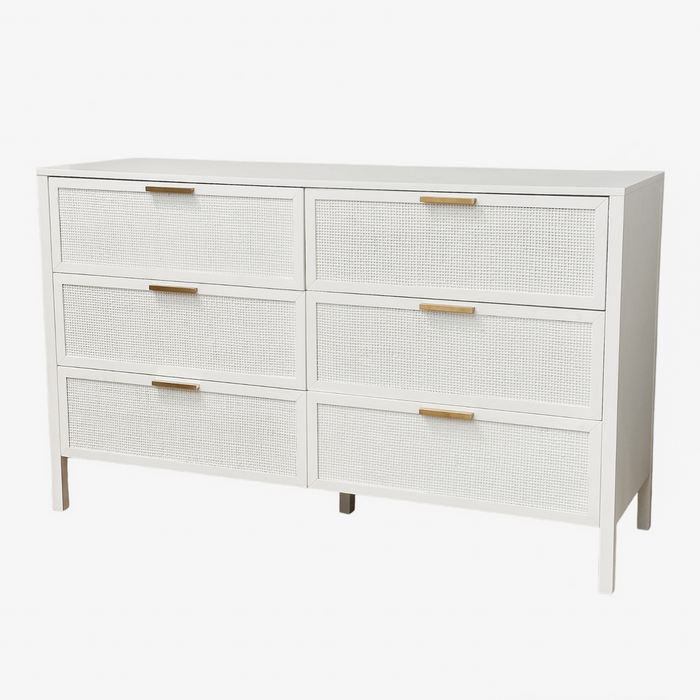 Santorini Hamptons 6 Drawer White - OWUT0020W
