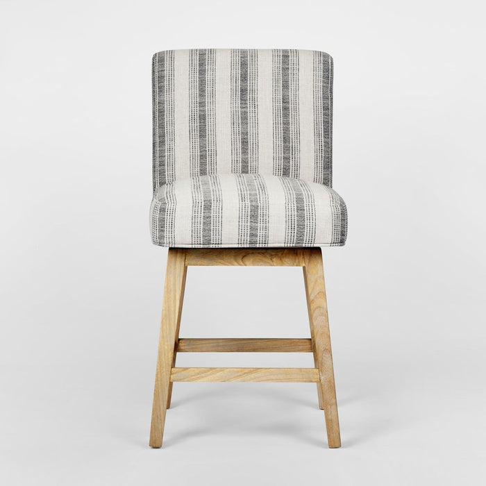 Cape Swivel Counter Stool White Strip & Charcoal - FUR0205