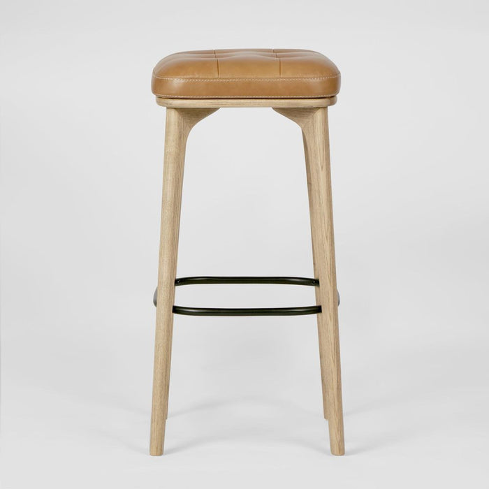 Carlton Ashwood Leather Bar Stool Tan & Brown - FUR0243