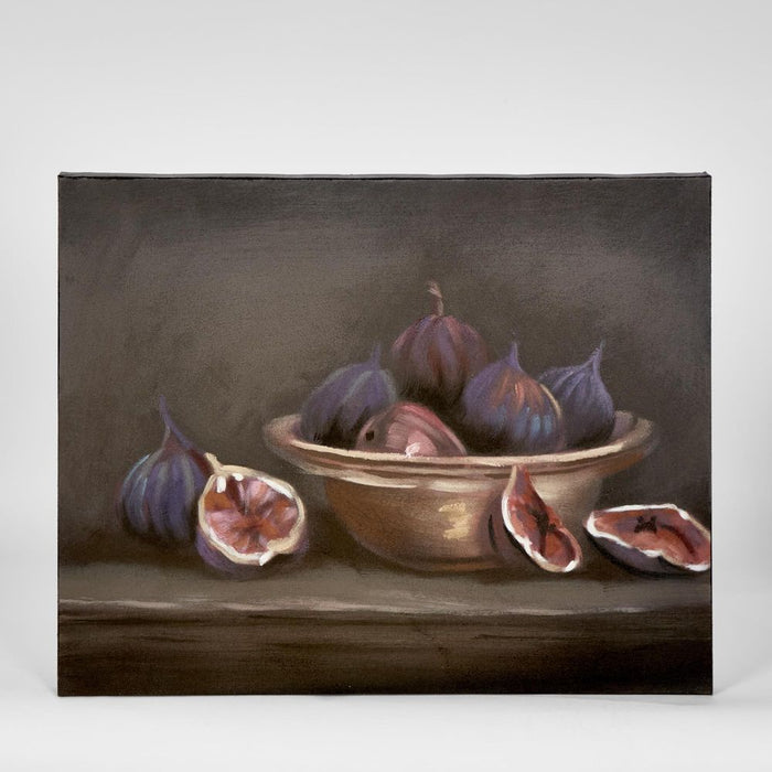 Bowl With Figs Acrylic Painting Wall Art Multi Colour - PPWALL4094