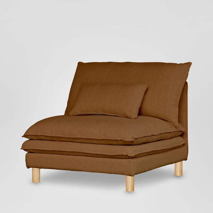 Aura Single Seater Sofa With Cover Brown - KITMRDFUR0132BR