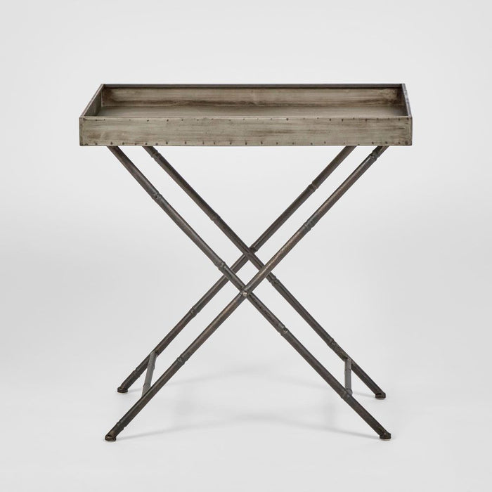 Burgundy Butler's Tray Coffee & Side Table Grey - PP9170