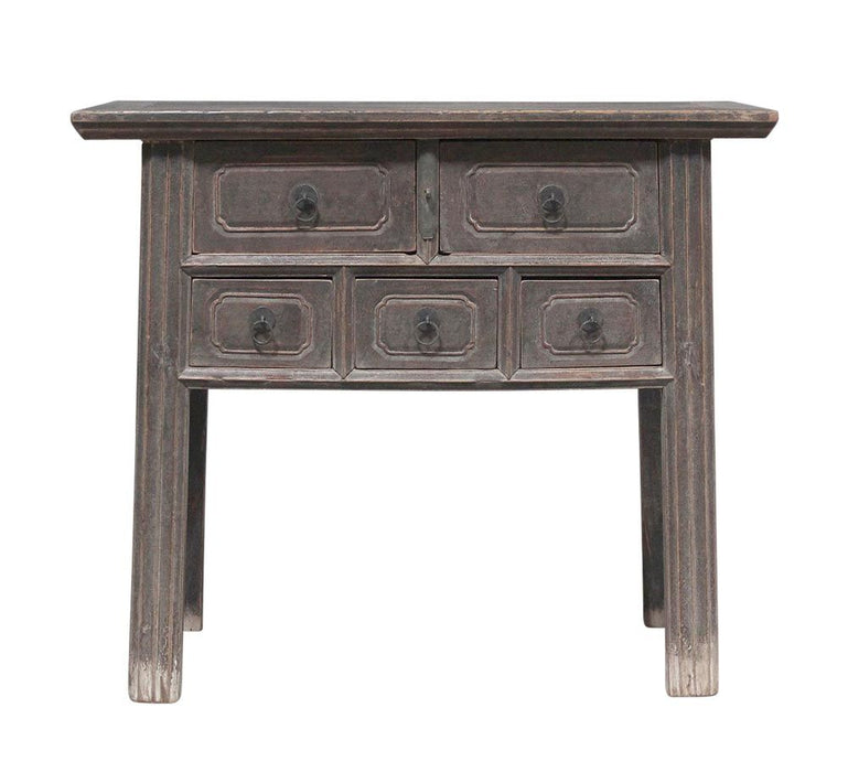 Shanxi Elm Wood Table With Drawers Natural - FUR1771223